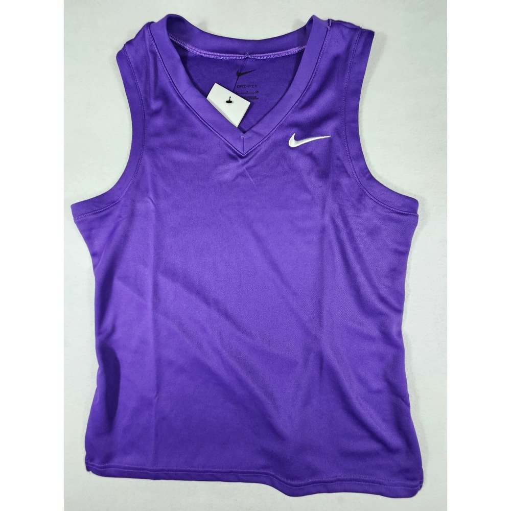 Nike Womens Dri-FIT Lacrosse Tank Top Purple V-Neck Jersey DO8844-546 Size S